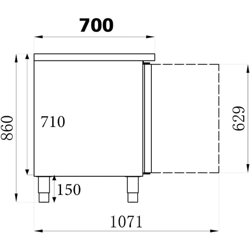 700 REFRIGERATED COUNTER 2 DOORS