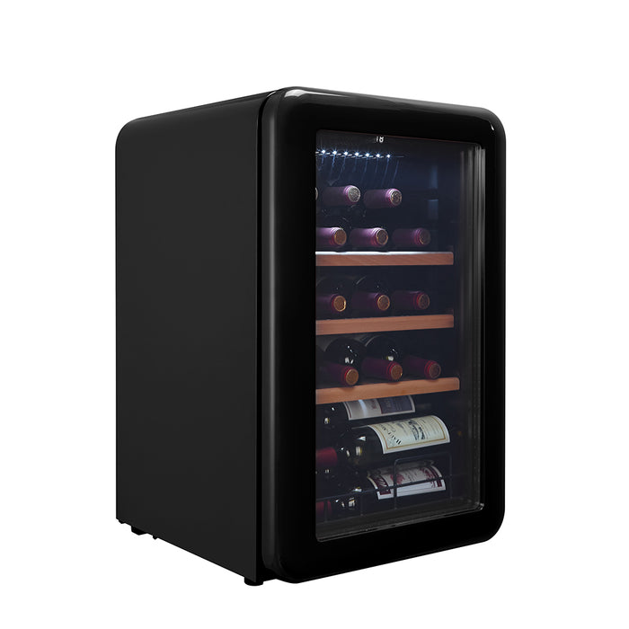 Cavecool Freestanding Wine Cooler Retro Obsidian - 19 bottles - Single zone - Black