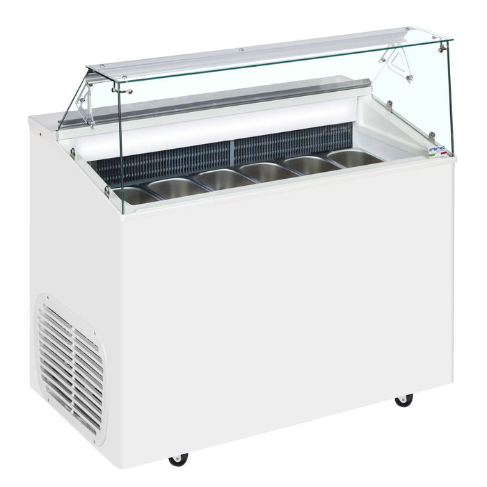 Framec Ice Cream Display Freezer TOP Range Scoop TOP6E White - 6 Pan - ChillCooler