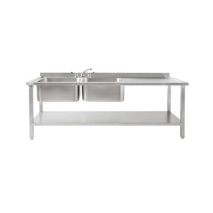 Atlas Double Bowl Sink Left Hand Drain 1800MM DBLD1800