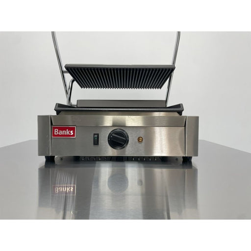 Banks PCG-RF Panini Grill Ribbed Top Flat Bottom
