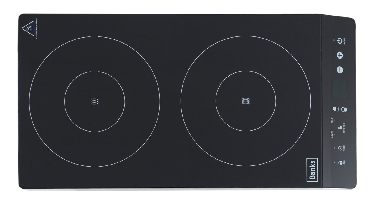 Banks D40TT Double Hob Countertop Induction Cooker - UK 3 Pin Plug