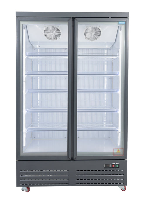 Unifrost HVF22B double glass door display freezer, graphite blue