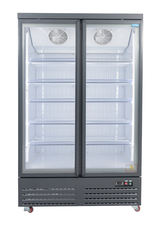 Unifrost HVF22B double glass door display freezer, graphite blue