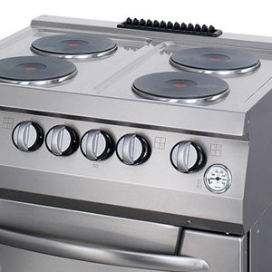 Maxima 09394997 Heavy Duty Stove 4 Burners Double Unit 70cm Deep with Oven Electric