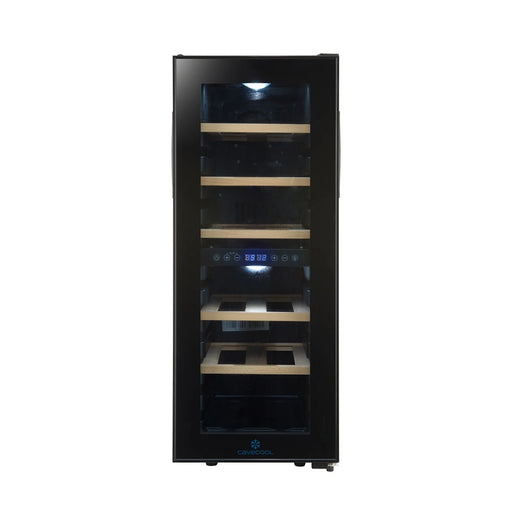 Cavecool Joy Larimar 12 bottle dual zone wine cooler, side view