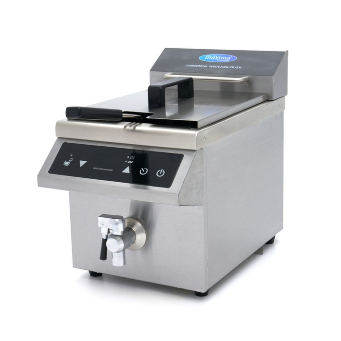 Maxima 09371090 Deep Fryer 8L 1 Basket Induction with Drain Tap