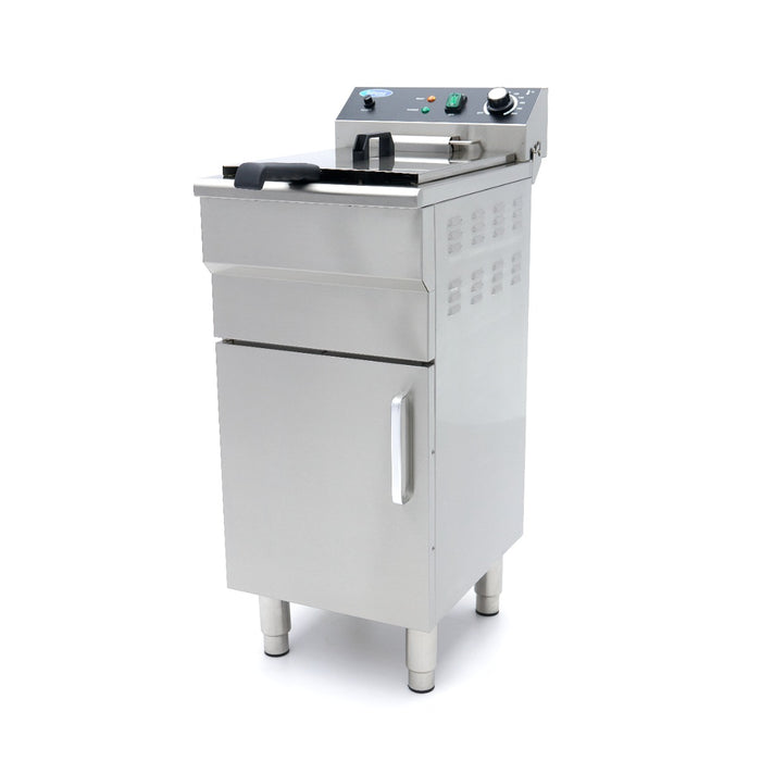 Maxima 09365157 Deep Fryer 16L 1 Basket with Drain Tap and Stand 230V