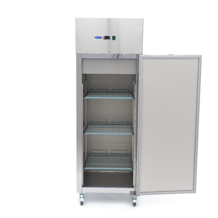 Maxima 09400131 Fridge 400L 3 Adjustable Shelves Stainless Steel on Wheels