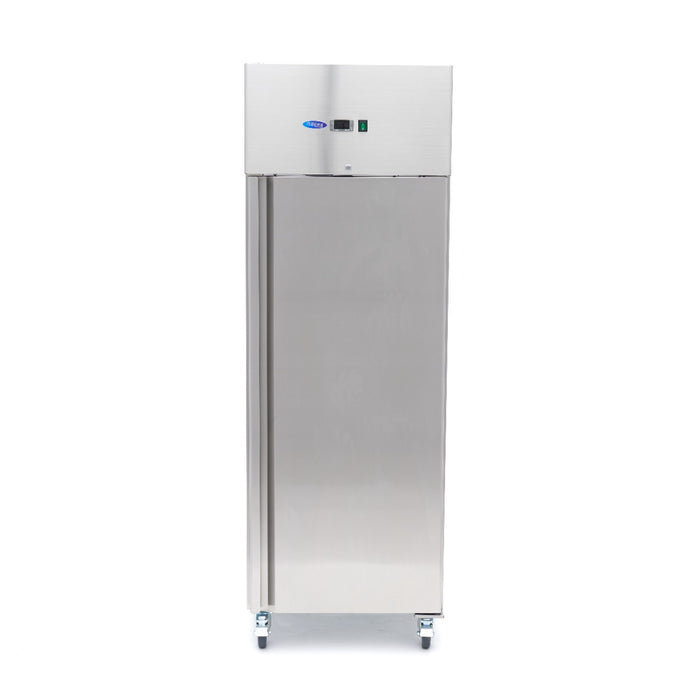Maxima 09400003 Fridge 600L 3 Adjustable Shelves (2/1 GN) Stainless Steel on Wheels