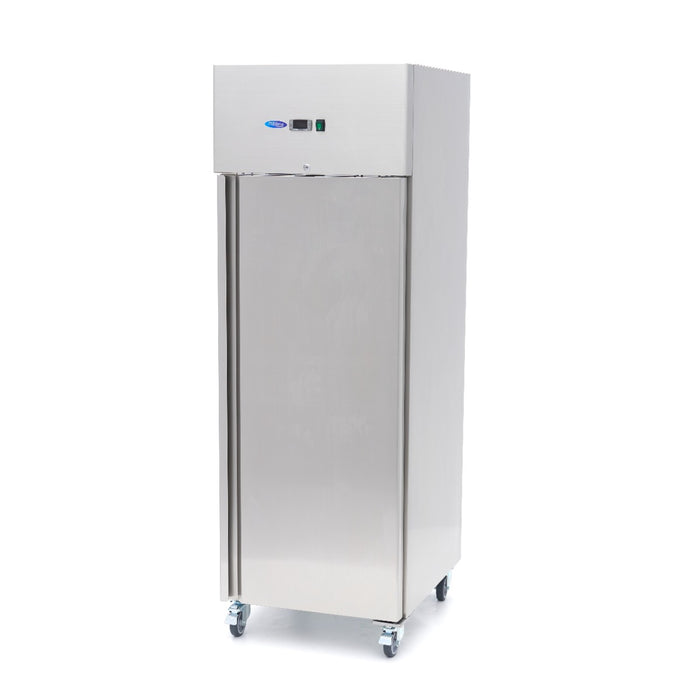Maxima 09400136 Freezer 400L 3 Adjustable Shelves Stainless Steel on Wheels