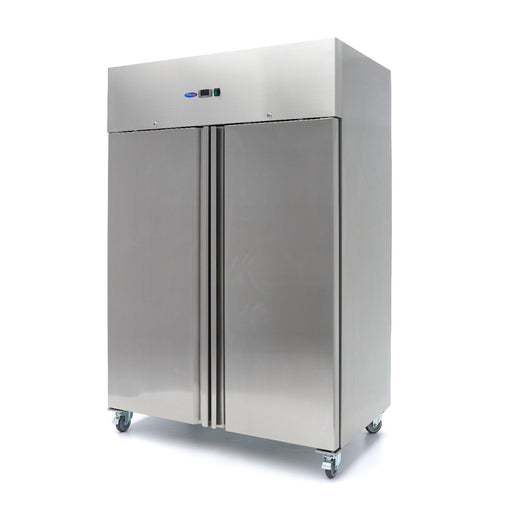Maxima 1200L Stainless Steel Double Door Freezer on Wheels
