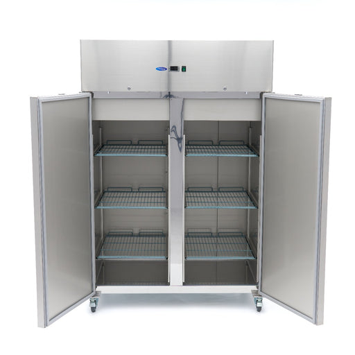 Maxima 1200L Stainless Steel Double Door Freezer on Wheels view 2