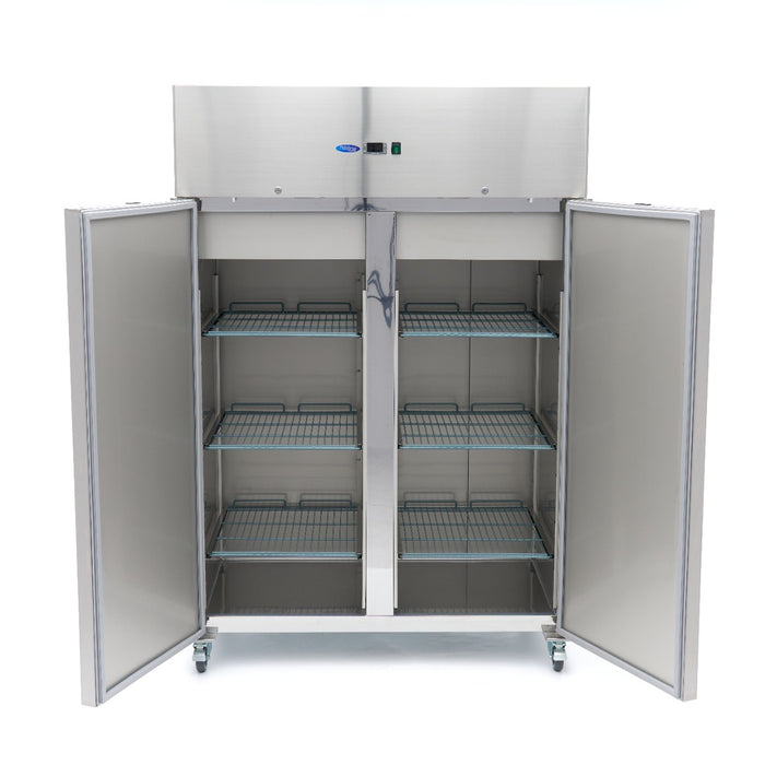 Maxima 1200L Stainless Steel Double Door Freezer on Wheels view 2