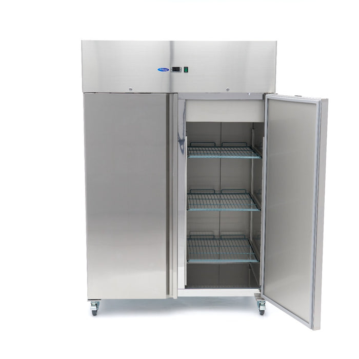 Maxima 1200L Stainless Steel Double Door Freezer on Wheels view 5