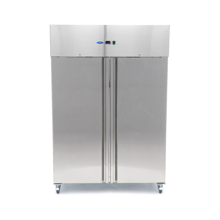 Maxima 1200L Stainless Steel Double Door Freezer on Wheels view 3