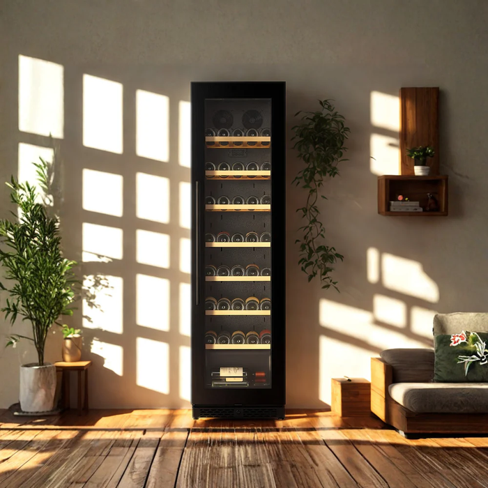Cella 74 Bottle Single Zone Wine Cooler - Shallow Depth, W82S-BLACK