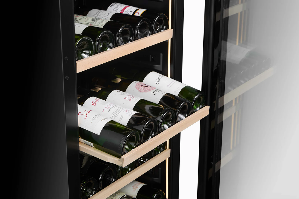 Cella 74 Bottle Single Zone Wine Cooler - Shallow Depth, W82S-BLACK