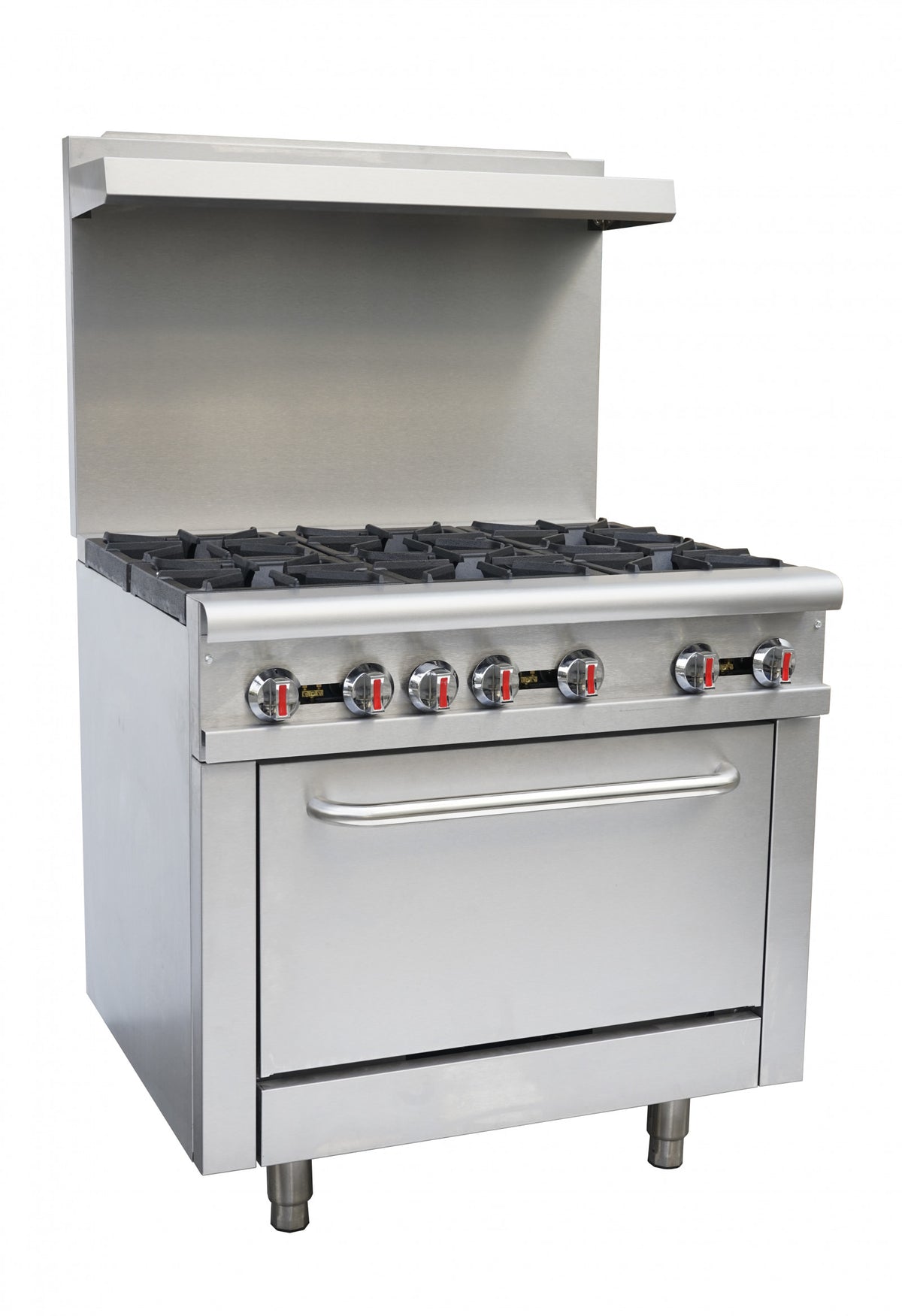 Chefs Range RGR36 - 6 Burner Range with Backsplash & Shelf — ChillCooler