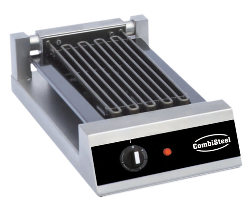 Stainless steel tabletop water grill with ribbed cooking surface