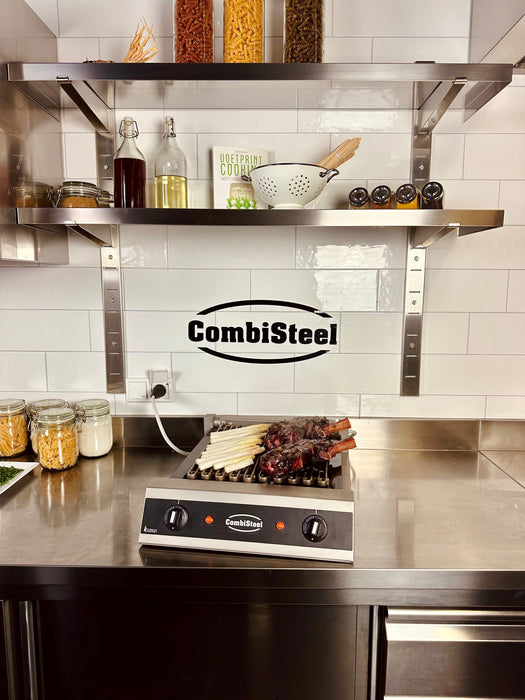 Combisteel Vapo Grill 2 Elements tabletop electric griddle with ribbed cooking surface view 7