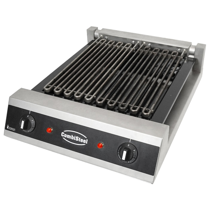 Combisteel Vapo Grill 2 Elements tabletop electric griddle with ribbed cooking surface view 2