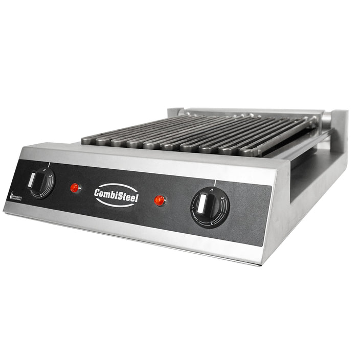 Combisteel Vapo Grill 2 Elements tabletop electric griddle with ribbed cooking surface view 3