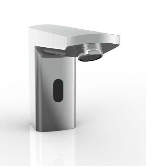 Combisteel electronic faucet with sensor activation and stainless steel finish