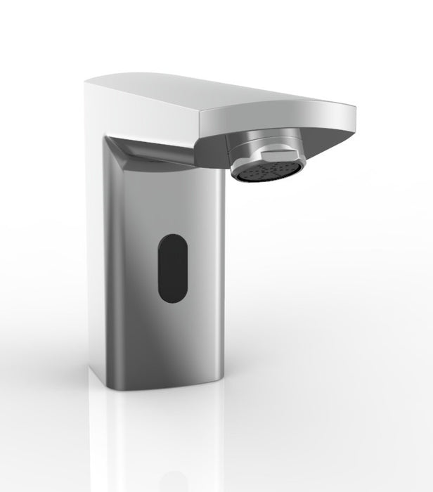 Combisteel electronic faucet with sensor activation and stainless steel finish