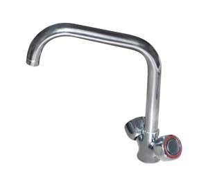 Combisteel single-hole mixing faucet with chrome finish