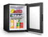 Combisteel MINIBAR 40L black tabletop bottle cooler with glass door and LED interior lighting view 2