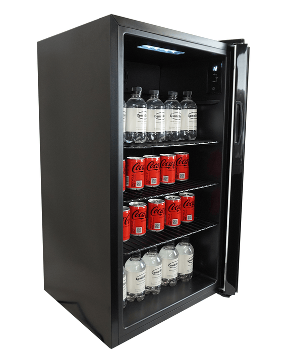 Black Combisteel MODEL 80L countertop refrigerator with right-hinged door and digital display view 3