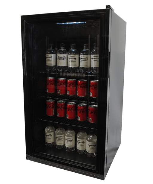 Black Combisteel MODEL 80L countertop refrigerator with right-hinged door and digital display view 2