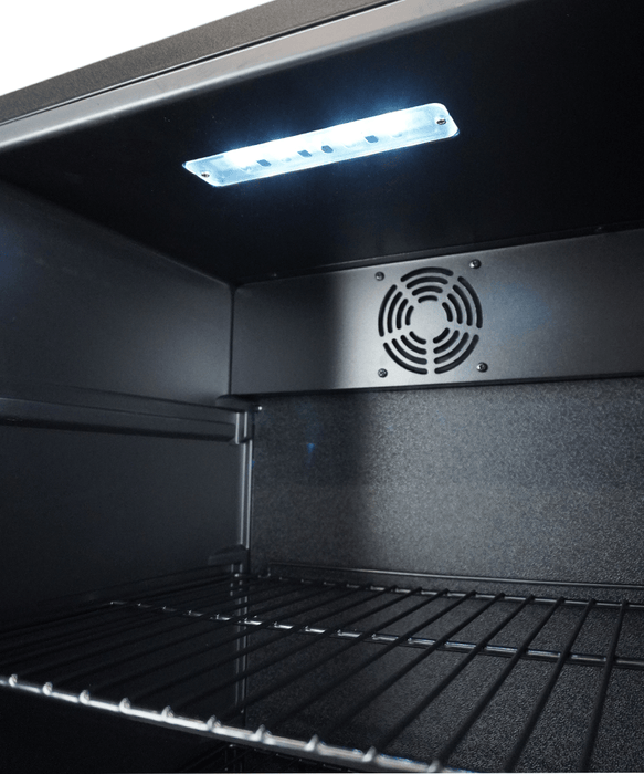 Black Combisteel MODEL 80L countertop refrigerator with right-hinged door and digital display view 7