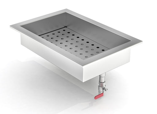 Stainless steel drop-in crushed ice bin, 1/1 GN size, 402mm wide