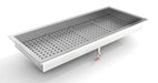Stainless steel drop-in crushed ice bin for commercial bar and restaurant counters.