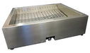 Stainless steel crushed ice bin with inclined top and drain valve on operating side view 3
