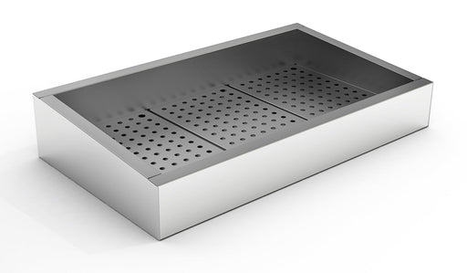Stainless steel crushed ice bin with incline design and side drain outlet