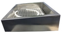 Stainless steel crushed ice bin with incline design and side drain outlet view 2