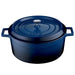 Blue lava cast iron casserole dish with lid, 32cm diameter