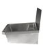 Stainless steel hand wash basin with splash shield and drain plug, 600mm wide view 5