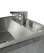 Stainless steel hand wash basin with splash shield and drain plug, 600mm wide view 6
