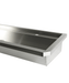 2400mm wide stainless steel hand wash basin with 4 tap holes and splash guard view 4