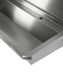 Stainless steel commercial hand wash basin 1800mm wide with 3 tap holes and splash guard view 7