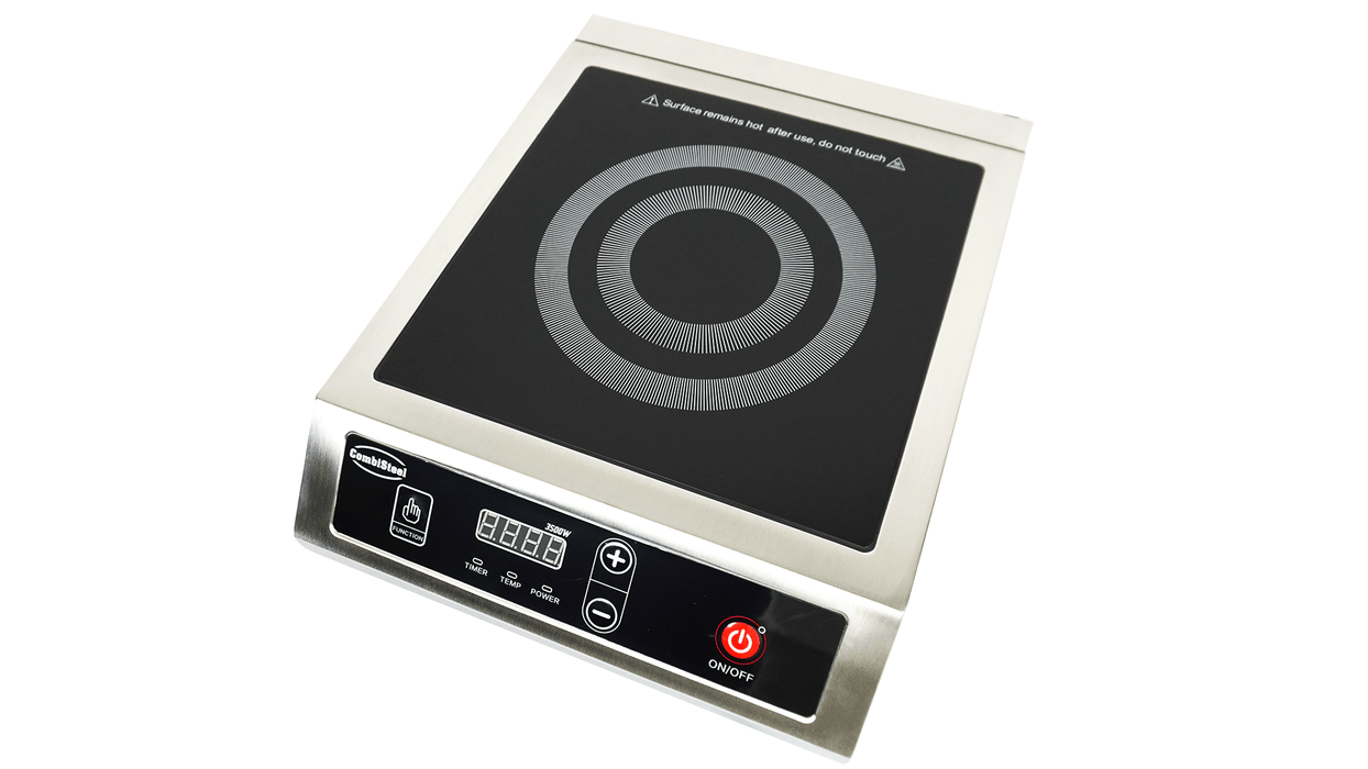 Stainless steel induction cooking top with digital controls view 4