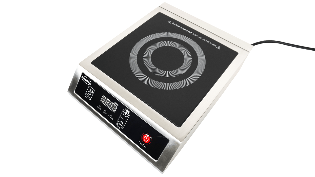 Stainless steel induction cooking top with digital controls view 6