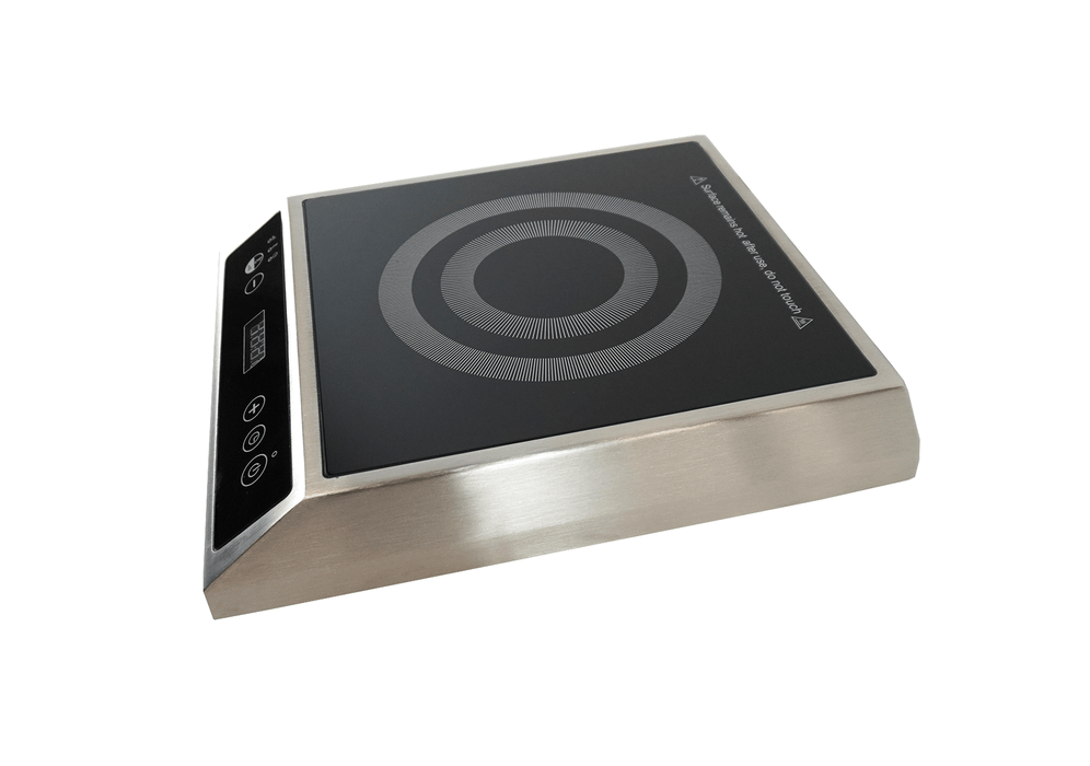 Stainless steel induction cooking top with touch screen controls view 3