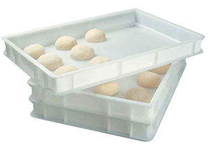 Combisteel pizza dough container, rectangular white polycarbonate storage tub