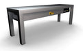 Stainless steel heated overshelf with single shelf level and ceramic heating elements underneath view 2