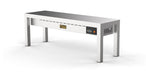 Stainless steel heated overshelf with single shelf level and ceramic heating elements underneath